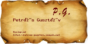 Petrás Gusztáv névjegykártya