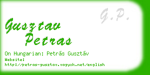 gusztav petras business card
